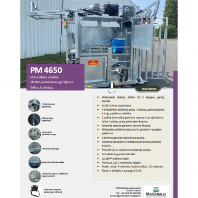 Staklės galvijams PM 4650 su hidrauliniu valdymu 5 Staklės galvijams PM 4650 su hidrauliniu valdymu 5
