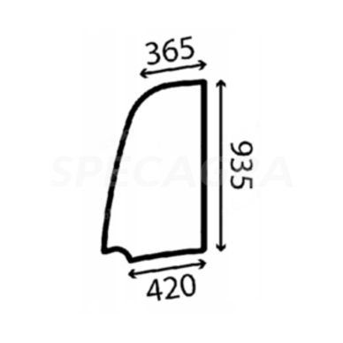 Stiklas durų viršutinis JCB 827/80292 1