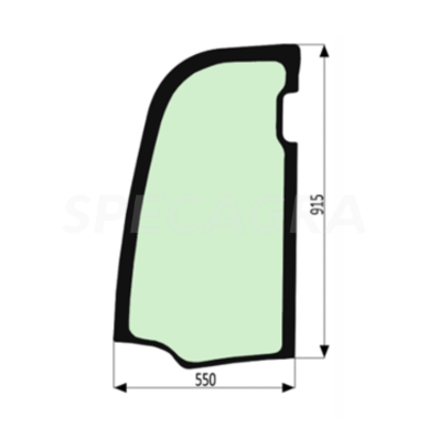 Stiklas durų viršutinis JCB 827/80397 Stiklas durų viršutinis JCB 827/80397