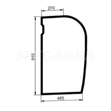 Stiklas galinis k.p. JCB 827/80410 1