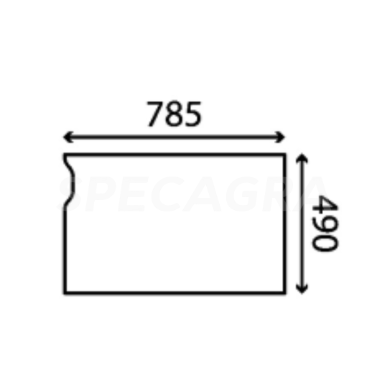 Stiklas priekinis apatinis JCB 827/80471 1