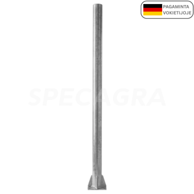 Stulpas 102mm 1.65m su plokštele 200x200x8mm ankeruojamas, nerūdijančio plieno 303260 Stulpas 102mm 1.65m su plokštele 200x200x8mm ankeruojamas, nerūdijančio plieno 303260