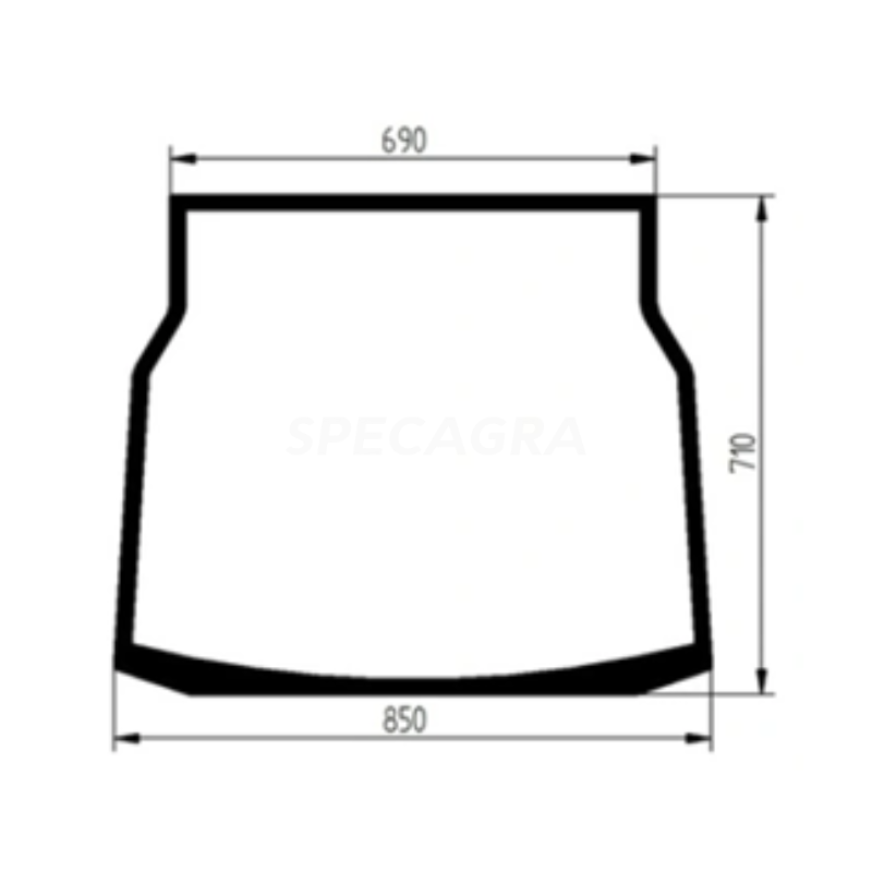 Stiklas priekinis apatinis JCB 827/80358 1 Stiklas priekinis apatinis JCB 827/80358 1