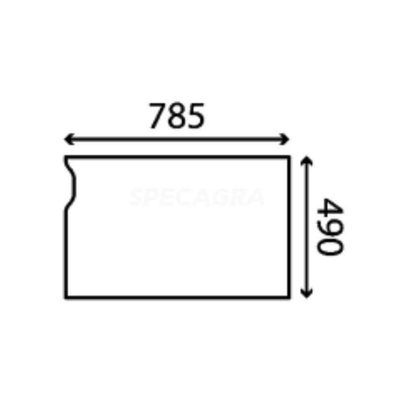 Stiklas priekinis apatinis JCB 827/80471 1