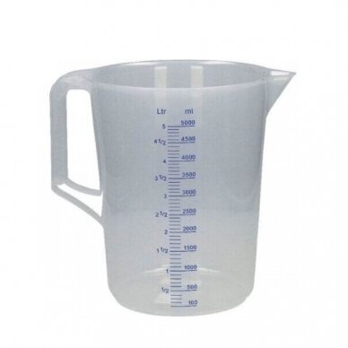 Sugraduotas matavimo indas 5L plast. Sugraduotas matavimo indas 5L plast.