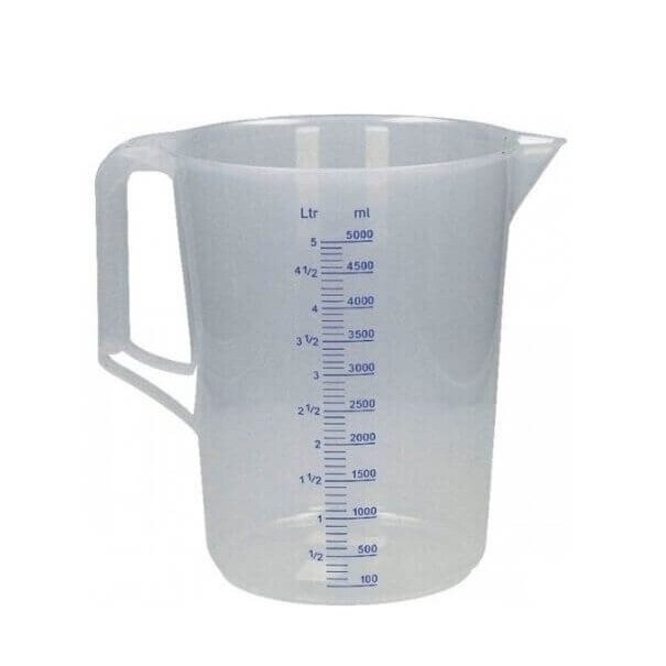 Sugraduotas matavimo indas 5L plast. Sugraduotas matavimo indas 5L plast.