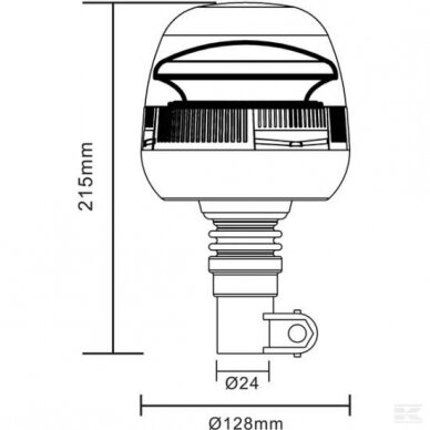 Švyturėlis lankstus LED 12/24V ant laikiklio 1
