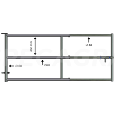 Teleskopiniai vartai 2/3m 3 vamzdžių su skląsčiu 51701