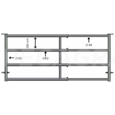 Teleskopiniai vartai 2/3m 4 vamzdžių su skląsčiais 51150