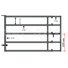 Teleskopiniai vartai 2/3m 5 vamzdžių su skląsčiais 51600