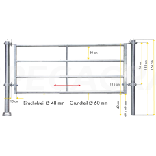 Teleskopiniai vartai 3/4m 4 vamzdžių 323022