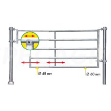 Teleskopiniai vartai 3/4m 5 vamzdžių su išima girdyklai 323252