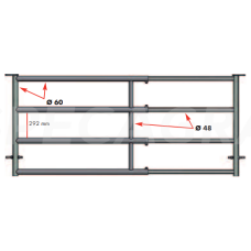 Teleskopiniai vartai 6/7m 4 vamzdžių su skląsčiais 1151808+1151810