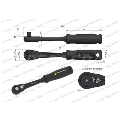 Terkšlė 3/8 60T su pasipriešinimu 2