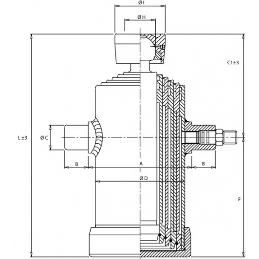 Teleskopinis cilindras TC4062 20T 6DH691 1 Teleskopinis cilindras TC4062 20T 6DH691 1