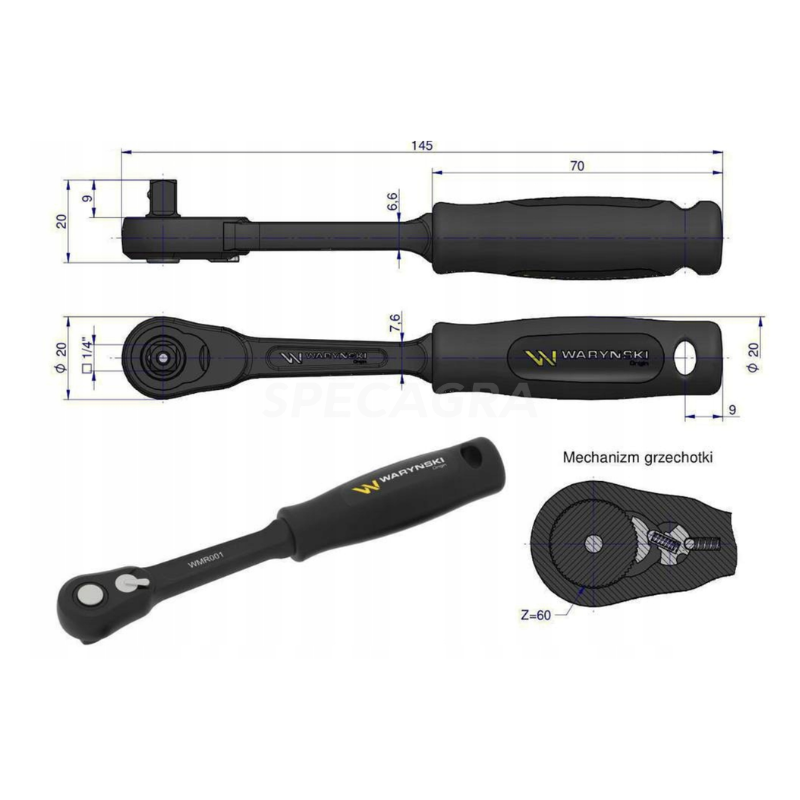 Terkšlė 1/4 60T su pasipriešinimu 1 Terkšlė 1/4 60T su pasipriešinimu 1