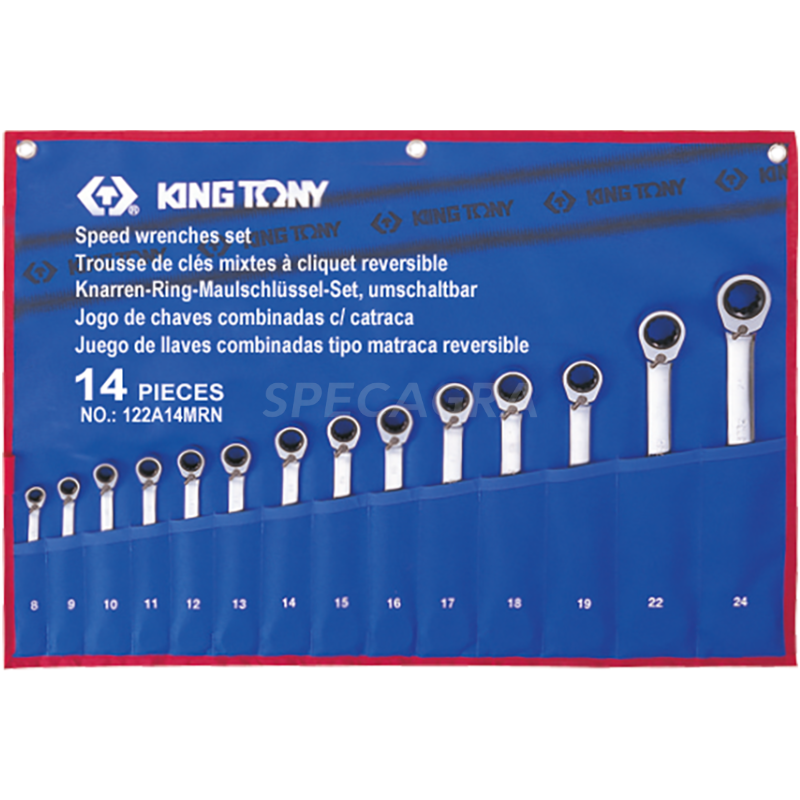 Terkšlinių raktų rinkinys 14vnt King Tony