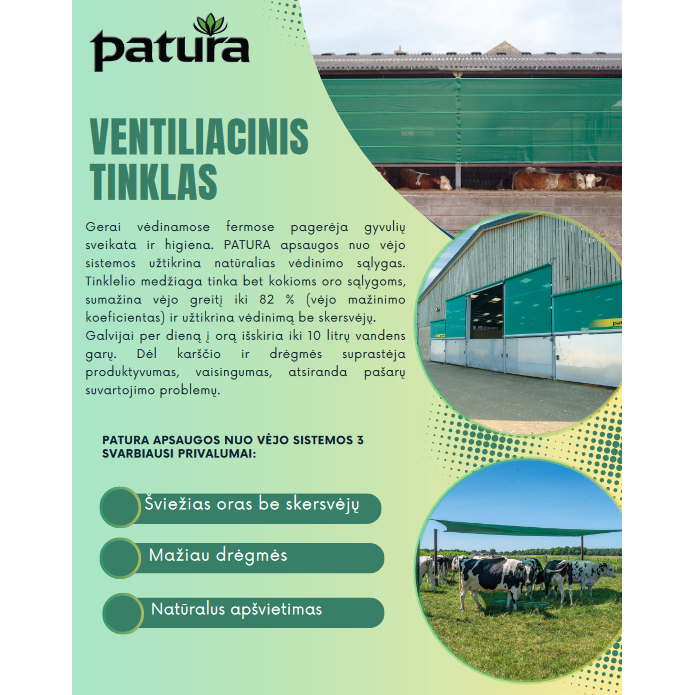Tinklas ventiliacinis 1,5m aukščio F15 metrais 25% pralaidumas 2 Tinklas ventiliacinis 1,5m aukščio F15 metrais 25% pralaidumas 2