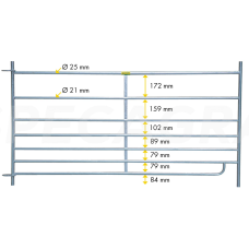 Tvorelė avims 2,75x0,92m, 7 vamzdžių 372700