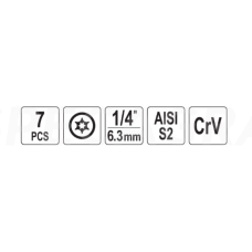 Užlūžusių varžtų išsukėjų rinkinys(7vnt.)1/4'' TORX