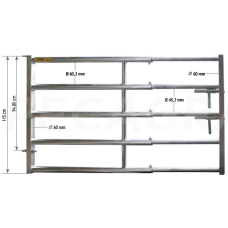 Teleskopiniai vartai 4/5m 5 vamzdžių su skląsčiais 1151705-1151714