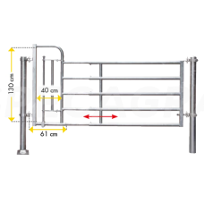 Teleskopiniai vartai 5/6m 5 vamzdžių su praėjimu 323554
