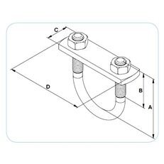 Varžtas U formos su plokštele 48 91120057 1