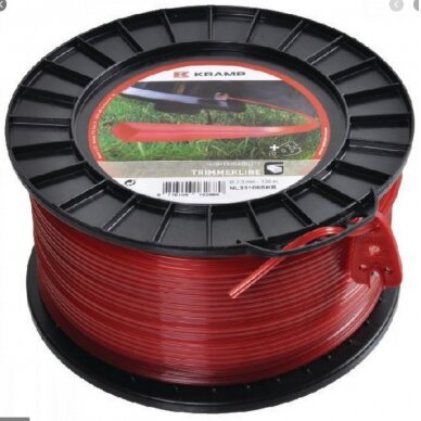 Valas trimerio raudonas kvadratinis NL24343SKR 2,4mm 343m Valas trimerio raudonas kvadratinis NL24343SKR 2,4mm 343m