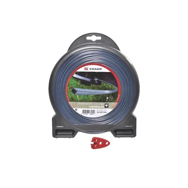 Valas trimerio pilkas kvadratas NL2559TSKR 2,5mm 59m Valas trimerio pilkas kvadratas NL2559TSKR 2,5mm 59m