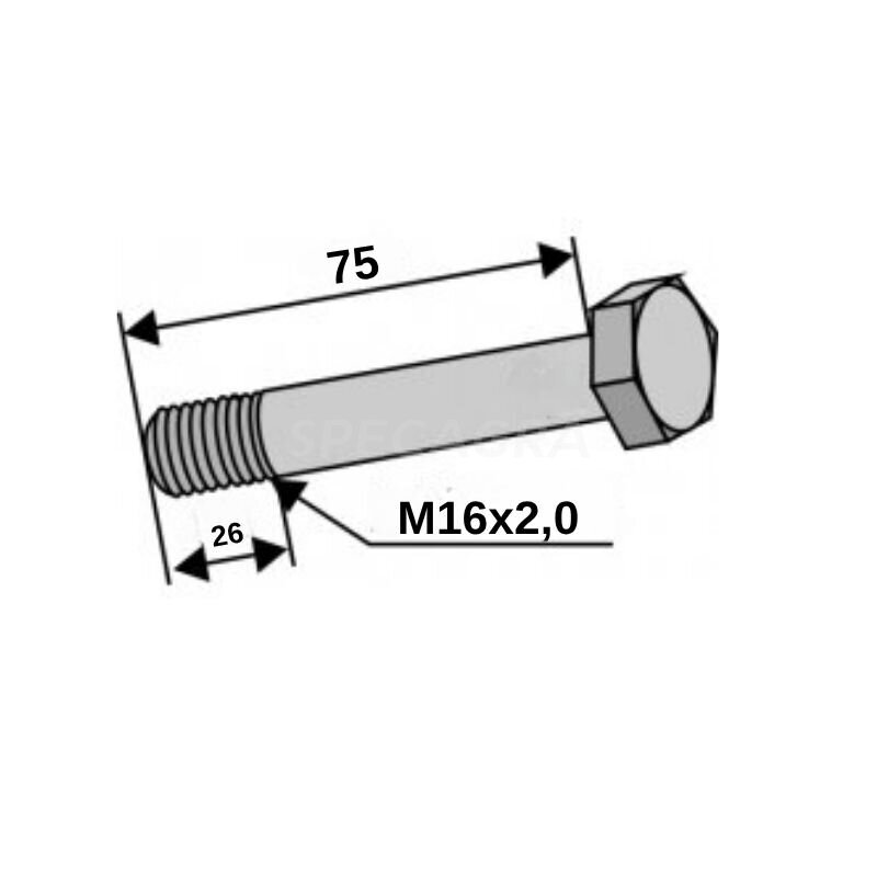 Varžtas su veržle žoliapjovei FERRI ZMT 160 1