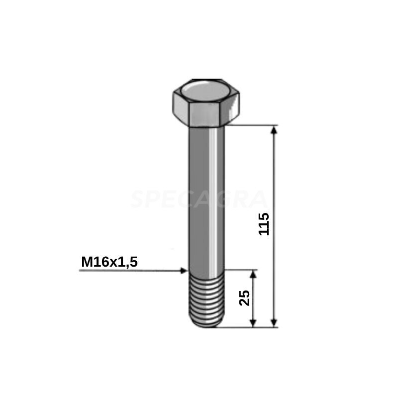 Varžtas, veržlė plaktukui peiliui Nr. 70