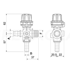 Vožtuvas 1/2x13mm 9620222