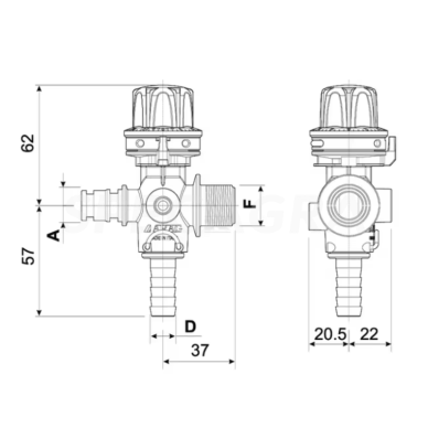 Vožtuvas 1/2x13mm 9620222 1
