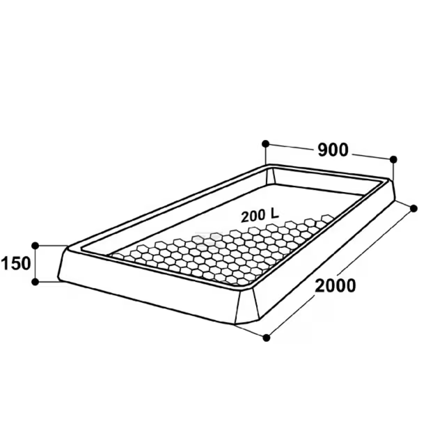 Vonelė kanopoms dezinfekuoti 200L SU1600160 1 Vonelė kanopoms dezinfekuoti 200L SU1600160 1