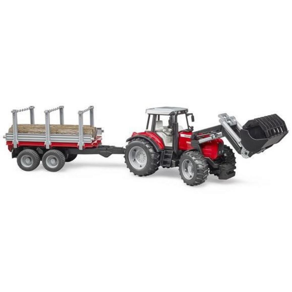 Žaislas U02046 Massey Ferguson 7480 su frontaliniu krautuvu ir miško priekaba Žaislas U02046 Massey Ferguson 7480 su frontaliniu krautuvu ir miško priekaba