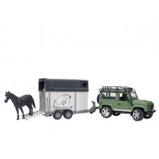 Žaislas BRUDER džipas su arklio priekaba Land Rover Defender U02592