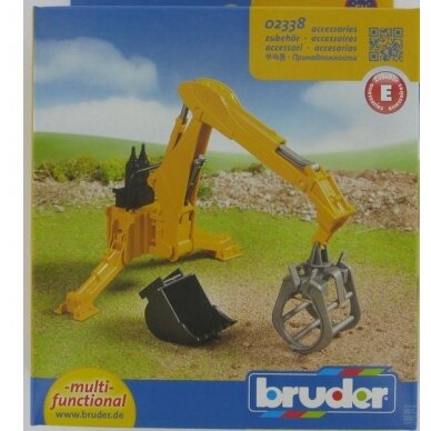 Žaislas BRUDER galinis ekskavatorius su griebtuvu 1992-02338