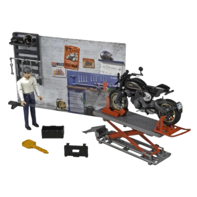 Žaislas BRUDER motociklų serviso komplektas su motociklu U62101 1 Žaislas BRUDER motociklų serviso komplektas su motociklu U62101 1