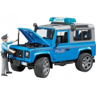 Žaislas BRUDER džipas policija Land Rover U02597 1