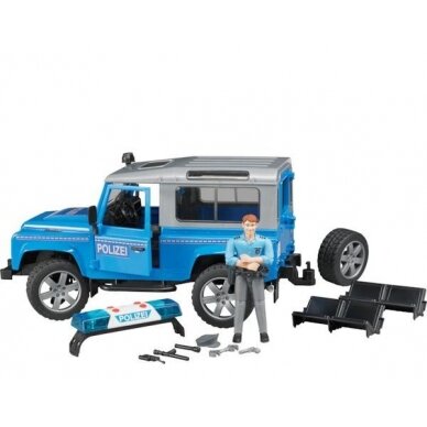 Žaislas BRUDER džipas policija Land Rover U02597 2