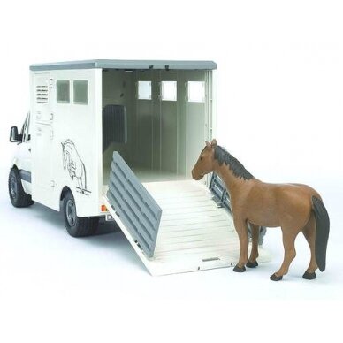 Žaislas BRUDER gyvūnų vežėjas su 1 arkliu MB Sprinter U02533 1