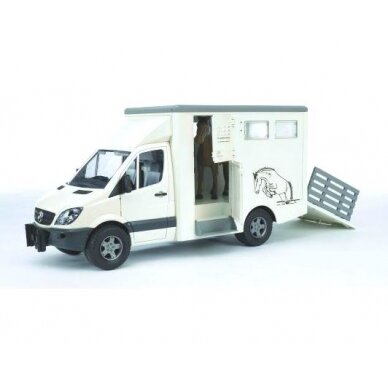Žaislas BRUDER gyvūnų vežėjas su 1 arkliu MB Sprinter U02533 2