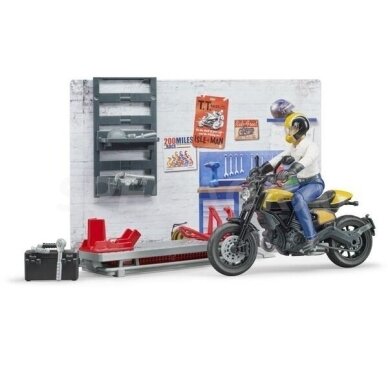 Žaislas BRUDER motociklų serviso komplektas su motociklu U62102 2 Žaislas BRUDER motociklų serviso komplektas su motociklu U62102 2