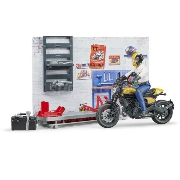 Žaislas BRUDER motociklų serviso komplektas su motociklu U62102 2 Žaislas BRUDER motociklų serviso komplektas su motociklu U62102 2