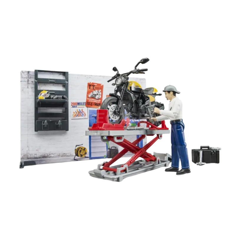 Žaislas BRUDER motociklų serviso komplektas su motociklu U62102
