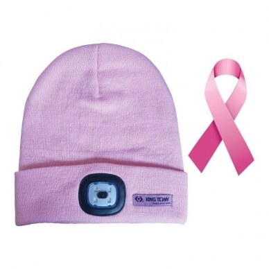 Žieminė kepurė PINK su LED 170lm King Tony Žieminė kepurė PINK su LED 170lm King Tony